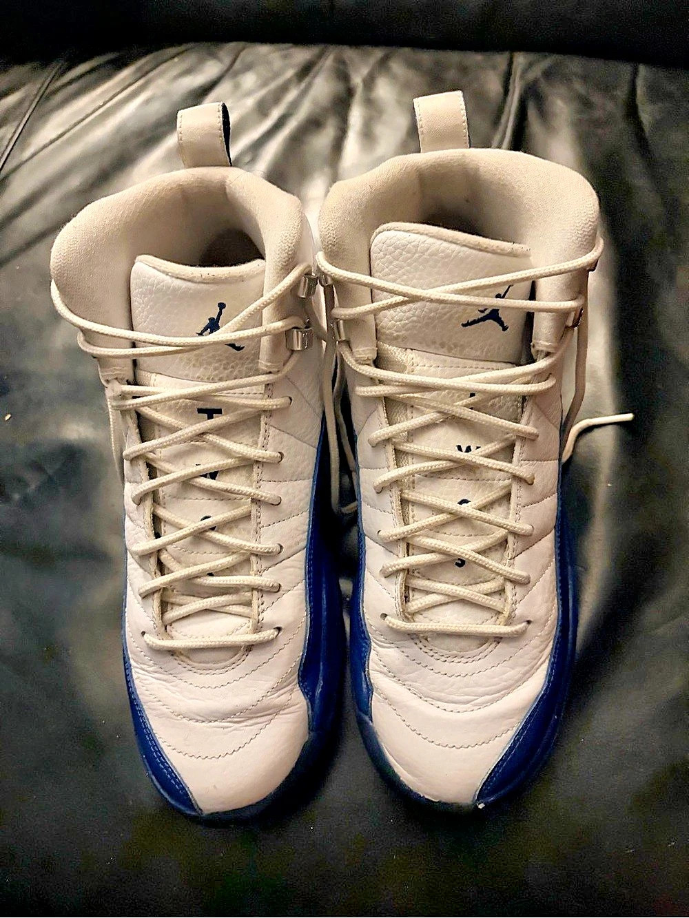 Jordan Air Jordan 12 Retro "French Blue" White & Blue Sneakers, size 7Y